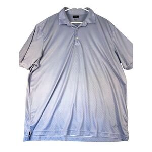 Greg Norman Collection Mens XXL Blue Geometric Performance Golf Polo Shirt Play